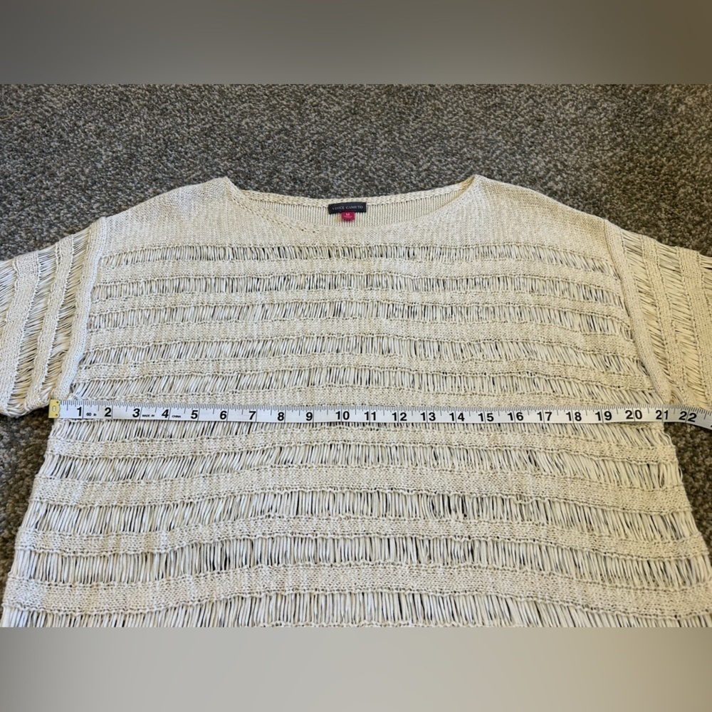 Vince Camuto Cream Open Knit Sweater Medium - Picture 7 of 9